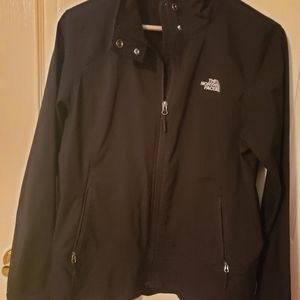 Northface Black Jacket, Lightweight,Water Resistant, Nylon/Fleece Lining, Large